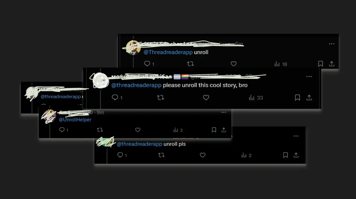 A collection of tweets asking @threadreaderapp to "unroll this thread" A collection of tweets asking @threadreaderapp to "unroll this thread"
